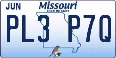 MO license plate PL3P7Q