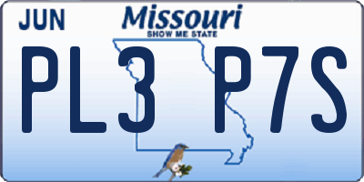 MO license plate PL3P7S
