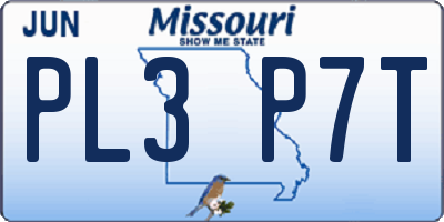 MO license plate PL3P7T