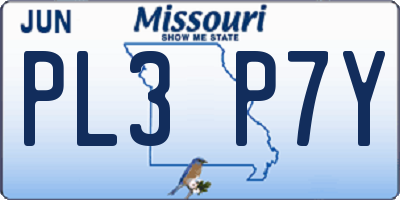 MO license plate PL3P7Y