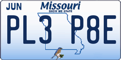 MO license plate PL3P8E