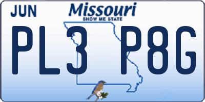 MO license plate PL3P8G