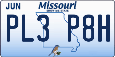 MO license plate PL3P8H