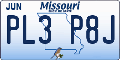 MO license plate PL3P8J