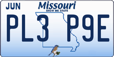 MO license plate PL3P9E