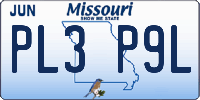 MO license plate PL3P9L