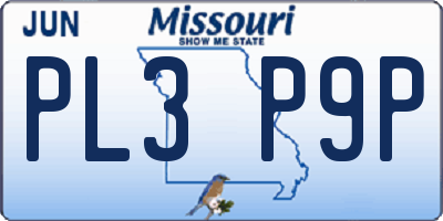 MO license plate PL3P9P
