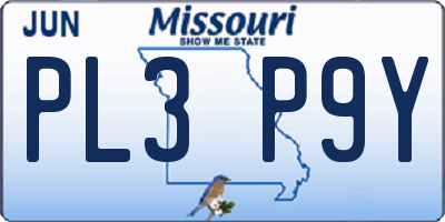 MO license plate PL3P9Y