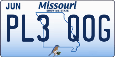 MO license plate PL3Q0G