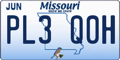 MO license plate PL3Q0H