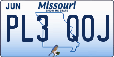MO license plate PL3Q0J
