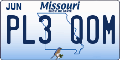 MO license plate PL3Q0M