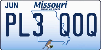 MO license plate PL3Q0Q