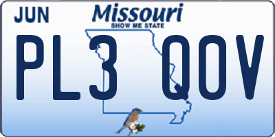 MO license plate PL3Q0V