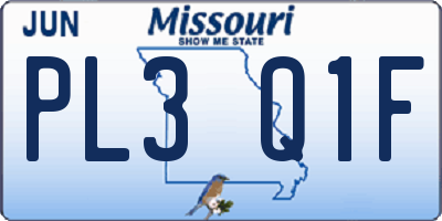 MO license plate PL3Q1F