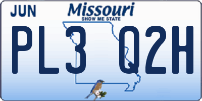 MO license plate PL3Q2H