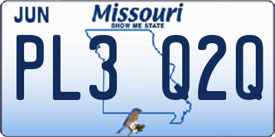MO license plate PL3Q2Q