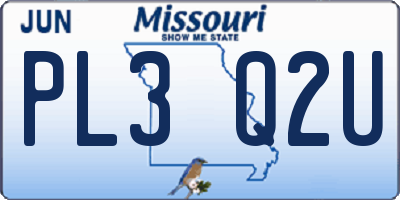 MO license plate PL3Q2U