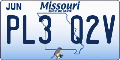 MO license plate PL3Q2V