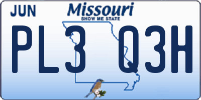 MO license plate PL3Q3H