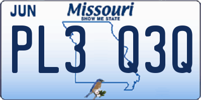 MO license plate PL3Q3Q