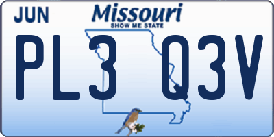 MO license plate PL3Q3V
