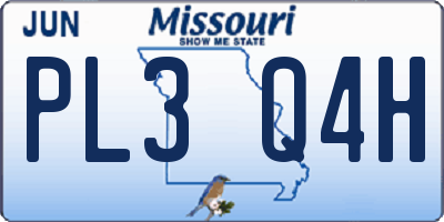 MO license plate PL3Q4H