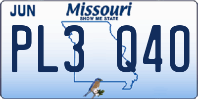 MO license plate PL3Q4O