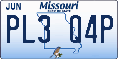 MO license plate PL3Q4P