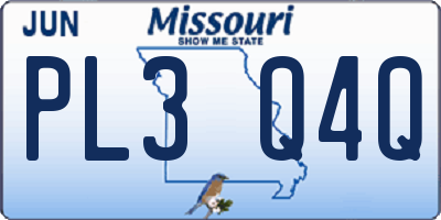 MO license plate PL3Q4Q