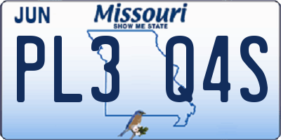 MO license plate PL3Q4S