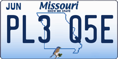 MO license plate PL3Q5E