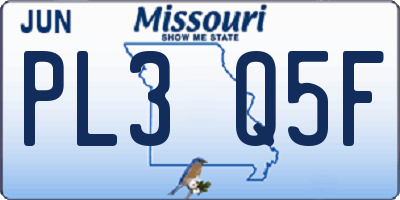 MO license plate PL3Q5F