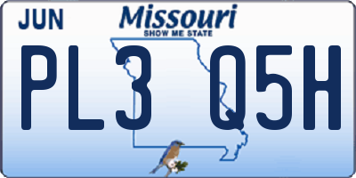 MO license plate PL3Q5H