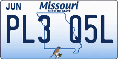 MO license plate PL3Q5L