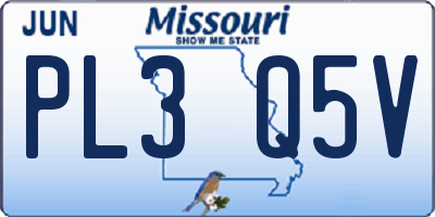 MO license plate PL3Q5V