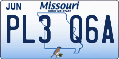 MO license plate PL3Q6A