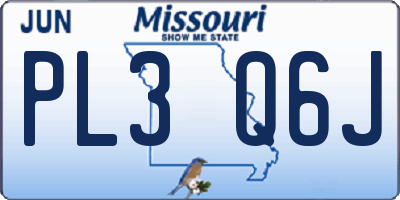 MO license plate PL3Q6J
