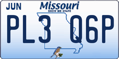 MO license plate PL3Q6P