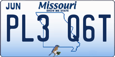 MO license plate PL3Q6T