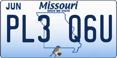 MO license plate PL3Q6U