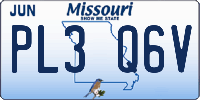 MO license plate PL3Q6V