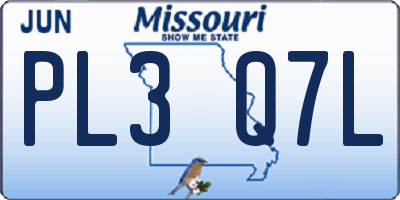 MO license plate PL3Q7L