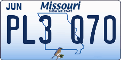 MO license plate PL3Q7O