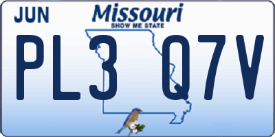MO license plate PL3Q7V