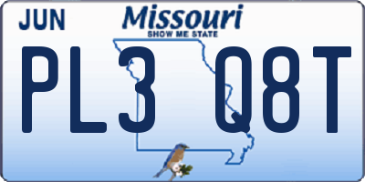 MO license plate PL3Q8T