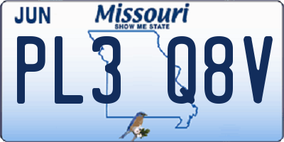 MO license plate PL3Q8V