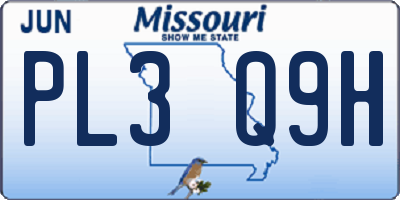 MO license plate PL3Q9H