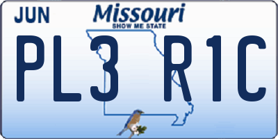 MO license plate PL3R1C