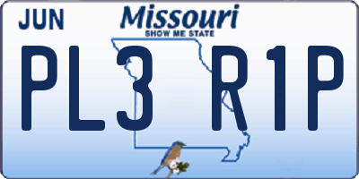 MO license plate PL3R1P